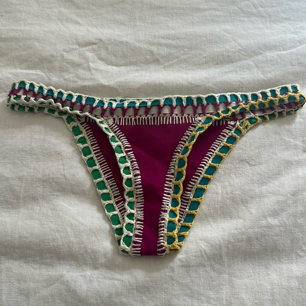 Kiini Luna crochet-trimmed bikini briefs small